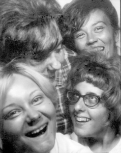 Me, Bonnie, Bonny, and my sis, Martha crammed into a photo booth